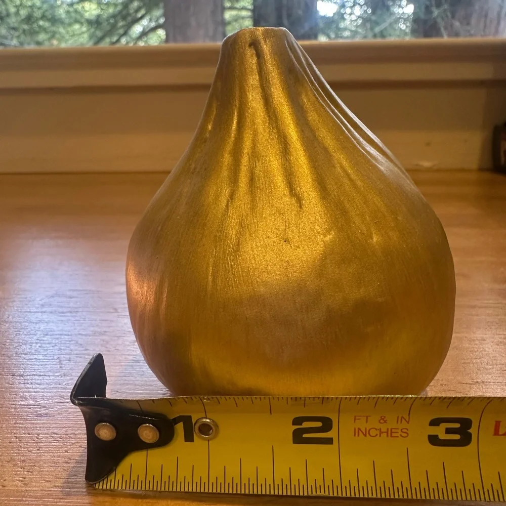 Modern Gold Metallic Bud Vase – Organic Fig Shape – Chic Home Decor